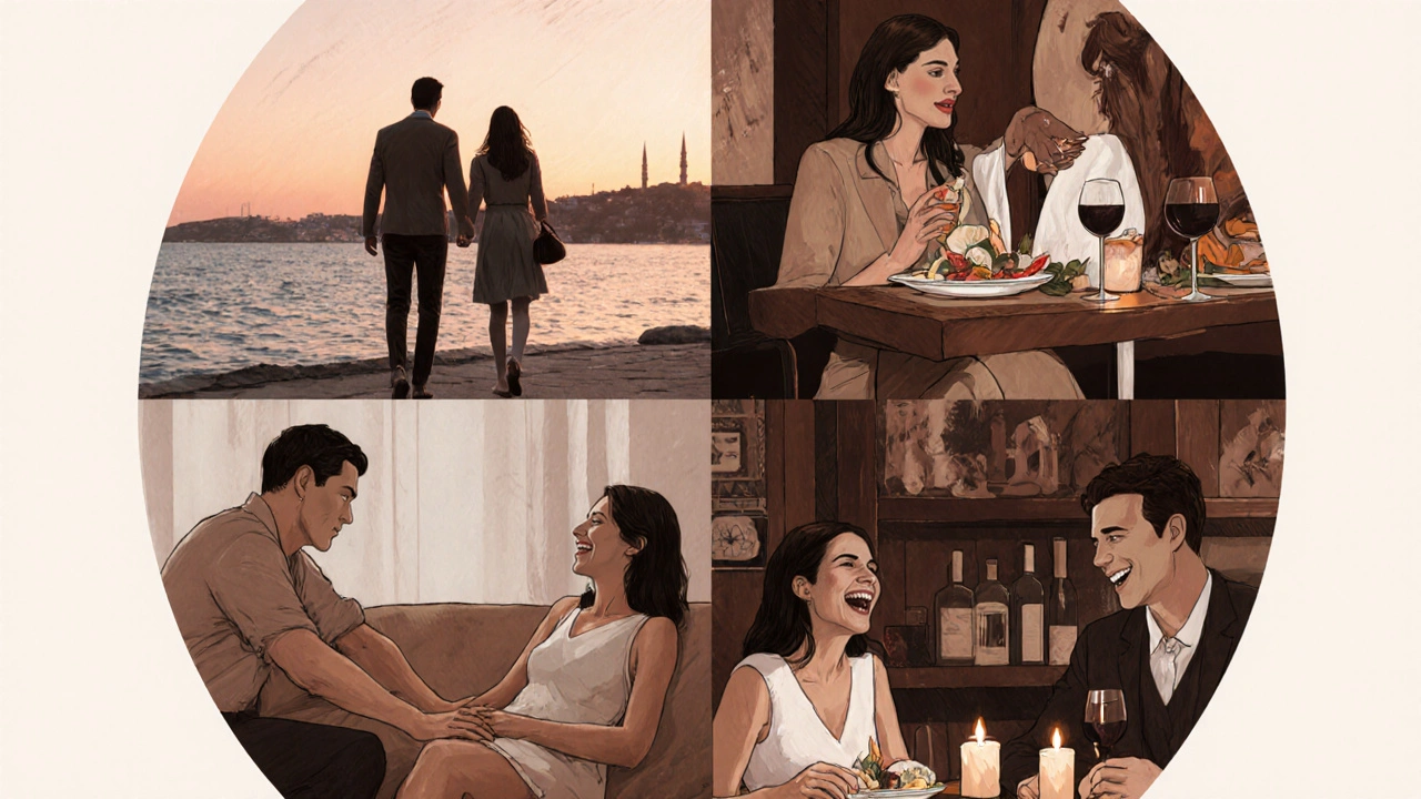 Başakşehir&#039;de farklı escort deneyimleri: yürüyüş, kafe, masaj ve akşam yemeği.