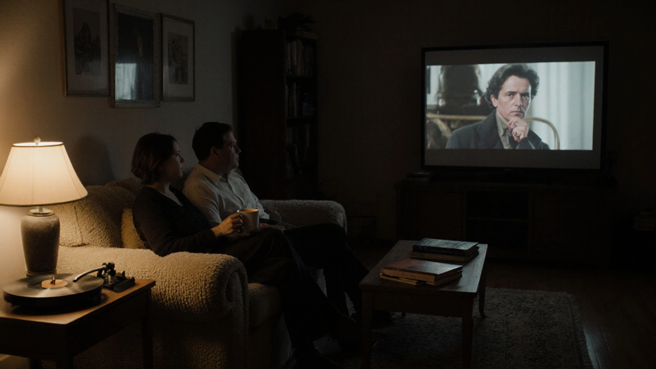 Çatalca'da bir evde, bir kadın ve bir erkek sakin bir şekilde çay içiyor.