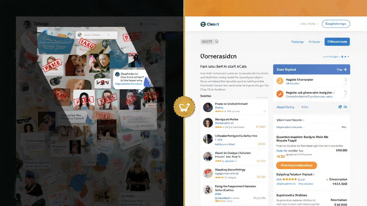 Güvenilir bir ajans web sitesiyle sahte mesajlar arasındaki karşılaştırma.