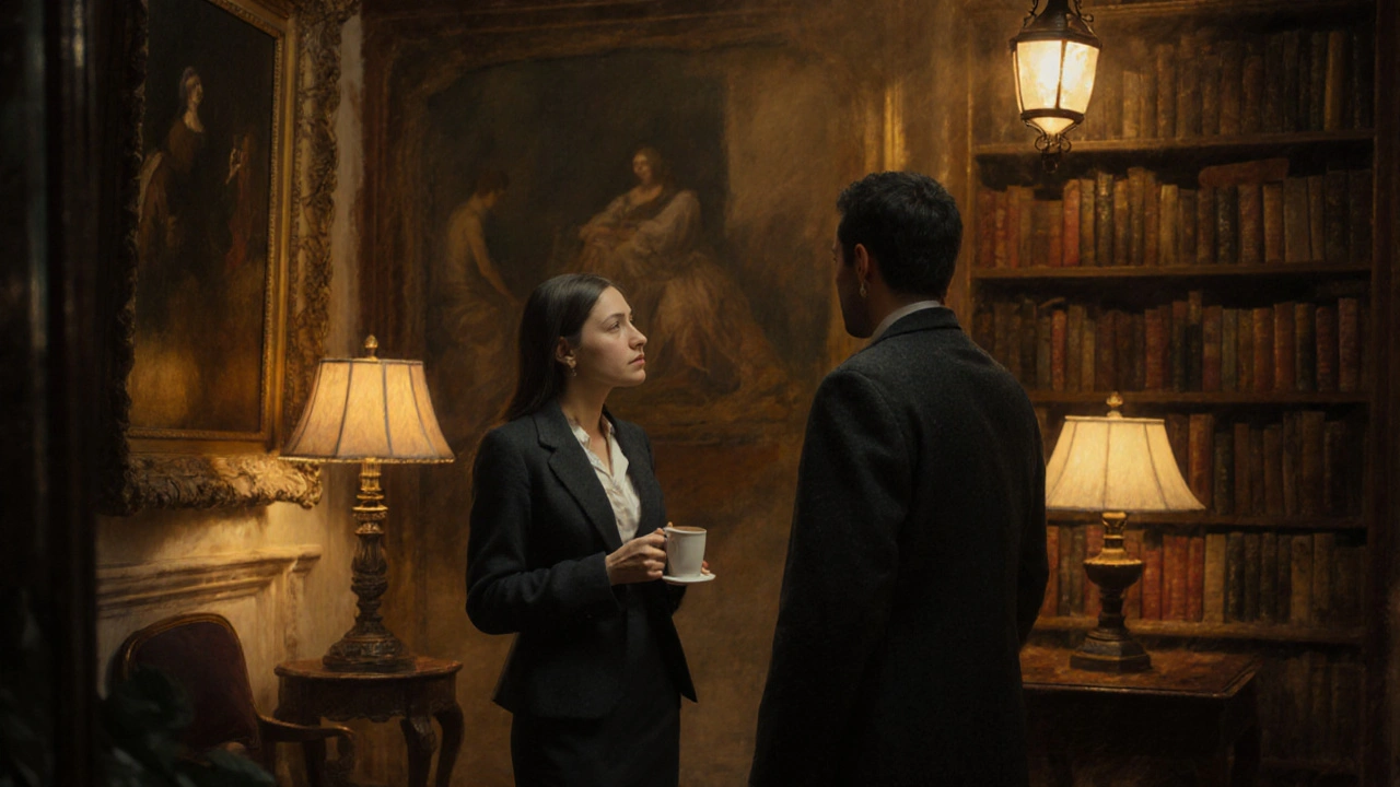 Nişantaşı&#039;da bir sanat galerisinde kahveyle sessiz bir an.