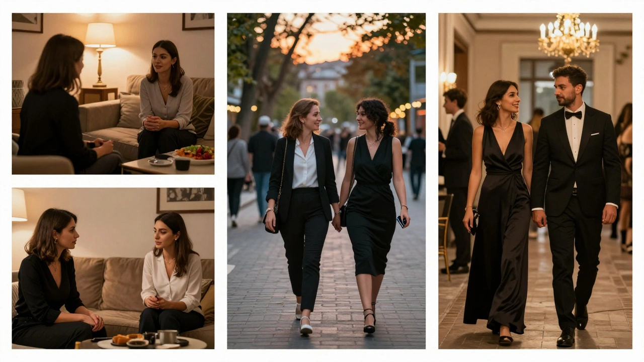 İstanbul&#039;da üç farklı escort hizmeti: evde sohbet, parkta gezi ve gala eşliği.