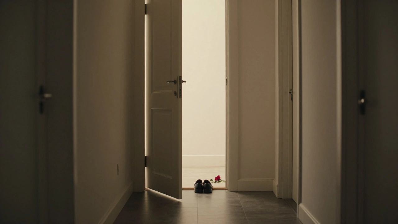 İstanbul'da bir apartman kapısından sızan ışıkla temsil edilen gizli bir insan bağlantısı.