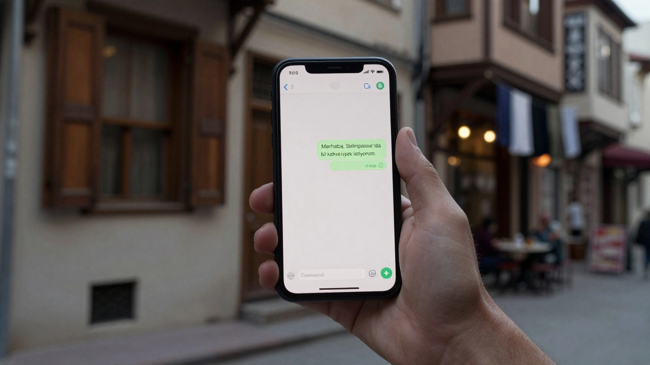 Selimpasa'ya kahve randevusu için gönderilen basit bir WhatsApp mesajı ekranı.