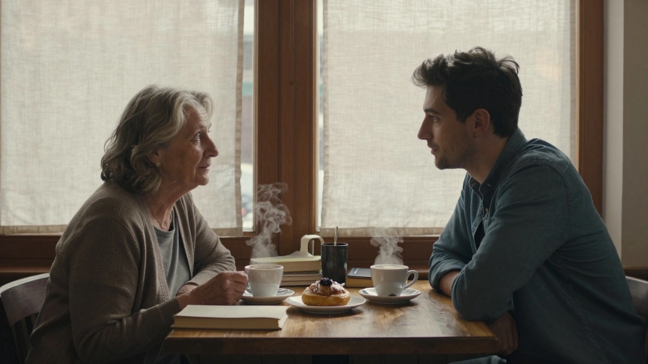 Silivri'de bir kafede, iki kişi kahve içerek sakin bir sohbet sürüyor.