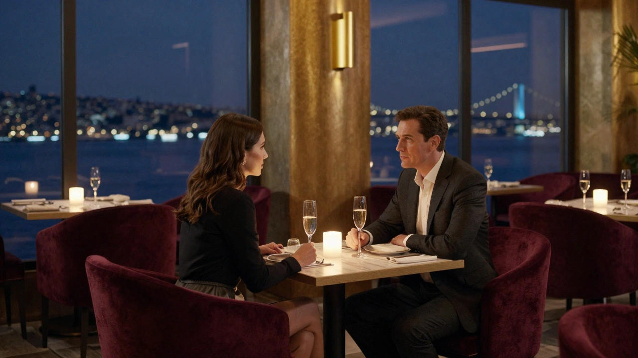 Zarif iç mekân akşam yemeği atmosferi